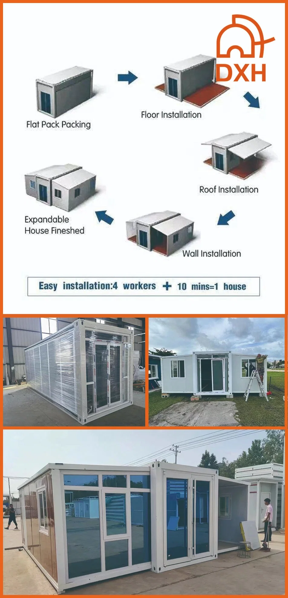 Customized 20FT 40FT Luxury Portable Homes Mobile Expandable Container House - High Quality