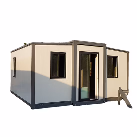 Modernes, luxuriöses, 20 Fuß großes, mobiles, gefaltetes Stahlkonstruktions-Standard-Modular-Erweiterbares Wohnbüro-Sandwichpaneel, tragbares, vorgefertigtes, vorgefertigtes Versandcontainerhaus